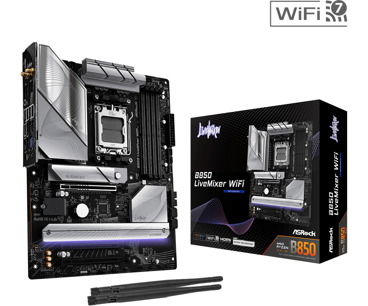 ASRock B850 LiveMixer WiFi Motherboard ATX με AMD AM5 Socket