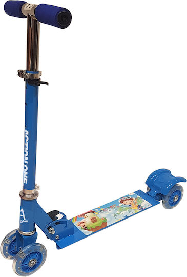 Action One Kids 4-wheel Foldable Scooter Smiley Blue