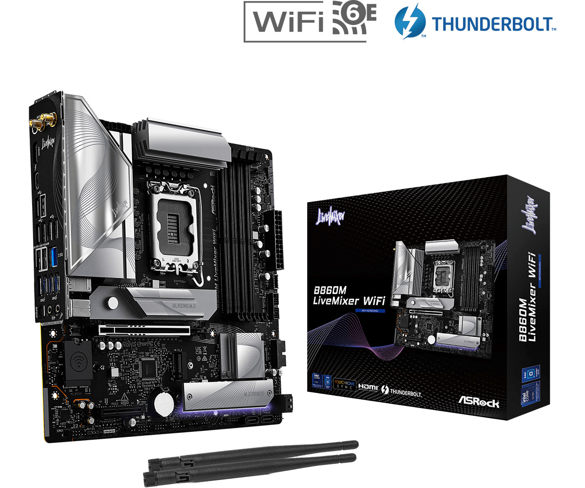 ASRock B860M LiveMixer WiFi Motherboard Micro ATX με Intel 1851 Socket