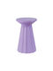 Masă Laterală Rotundă Plisse Metalică Violet L30xL30xÎ46cm