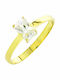 Mertzios.gr Damen Ring mit Zirkonia aus Gold 9K