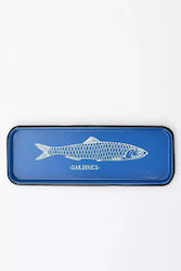 Emailleplatte Sardinen 35x13cm