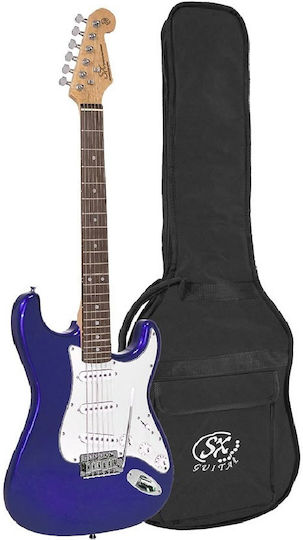 SX Guitars Ηλεκτρική Κιθάρα ST Style Μπλε με Θήκη