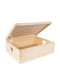 Creative Lemn Cutie de Depozitare cu Capac Bej 40x30x13cm 1buc