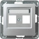 Ospel Διπλή Πρίζα Δικτύου RJ45 σε Ασημί Χρώμα GPK-2Y/p/18