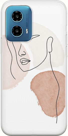 Carcasă Transparentă din Silicon TPU Flexibil pentru Motorola Moto G34 5G cu Design de Fată