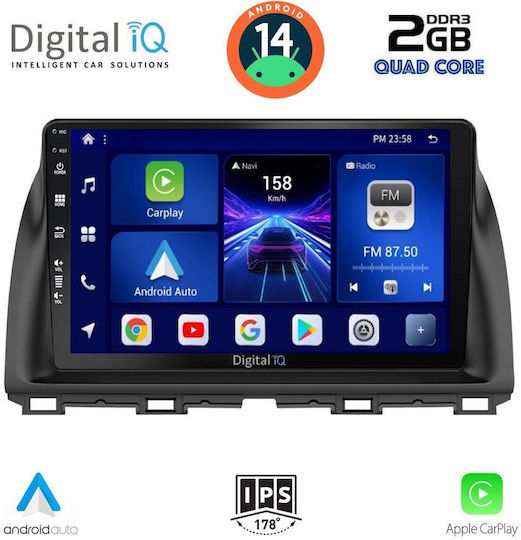 Digital IQ Auto-Audiosystem für Mazda CX-5 2013-2017 (Bluetooth/USB/WiFi/GPS/Apple-Carplay/Android-Auto) mit Touchscreen 10"