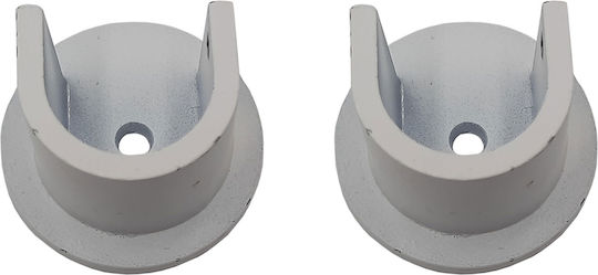 Grace Curtain rail base Wall made of Metal White 2pcs
