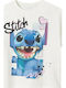 Bluza Pentru Copii Cu Mâneci Scurte Albă Stitch