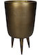 JK Home Decoration Planter Aluminum Gold with Stand 15.8x15.8x25cm.