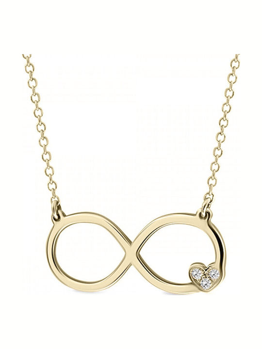 Ekan Colier Simbol infinit din Aur 14K cu Diamant