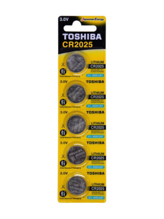 Toshiba Μπαταρίες Λιθίου Ρολογιών CR2025 3V 5τμχ