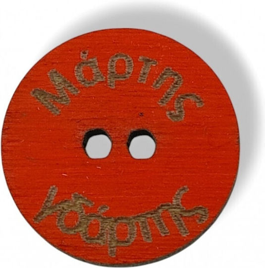 Holzknopf "March Skinner" Rot 19mm 10 Stück