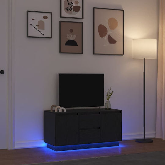 TV-Ständer mit LED-Beleuchtung Schwarze Eiche