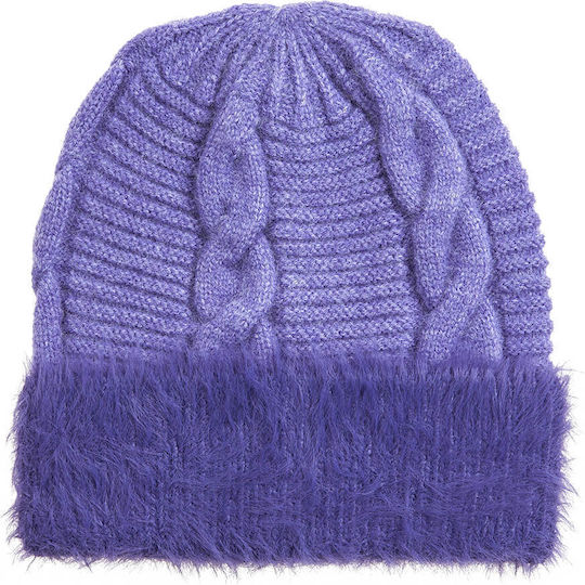 Beanie Γυναικείος Σκούφος Πλεκτός σε Λιλά χρώμα