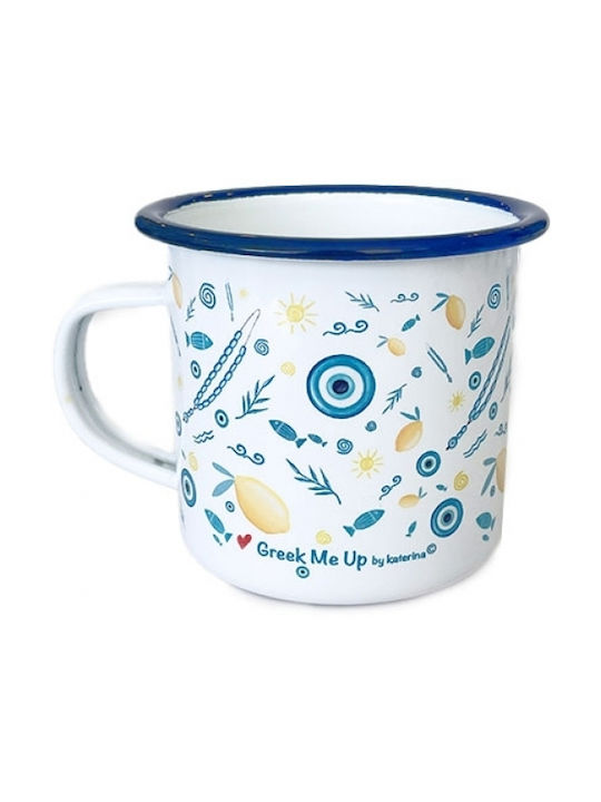 Enamel Mug Greek Me Up 360ml Greece Tct11310