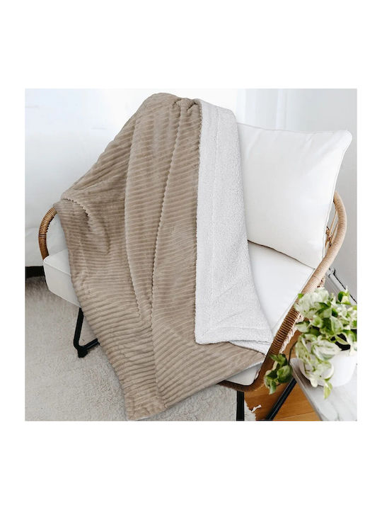Κουβέρτα Γούνινη Μονή 160x220εκ. Γκρεζ Taupe
