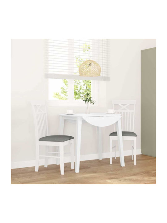 Dining Room Wooden Chair White 42.5x53.5x94cm 2pcs