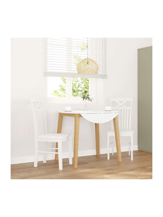 Dining Room Wooden Chair White 42.5x53.5x94cm 2pcs