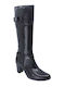 Leder Damenstiefel Schwarz