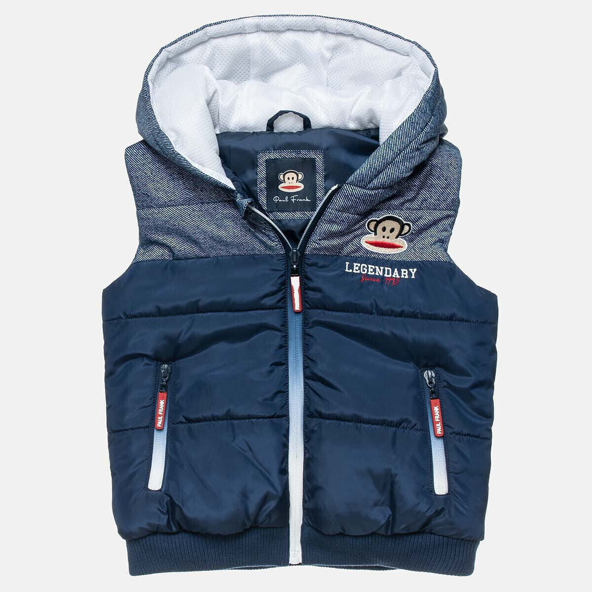 Paul Frank Kids' Casual Jacket Sleeveless with Lining & Hood Navy