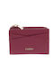 Small Leather Women's Wallet Classic with RFID Red