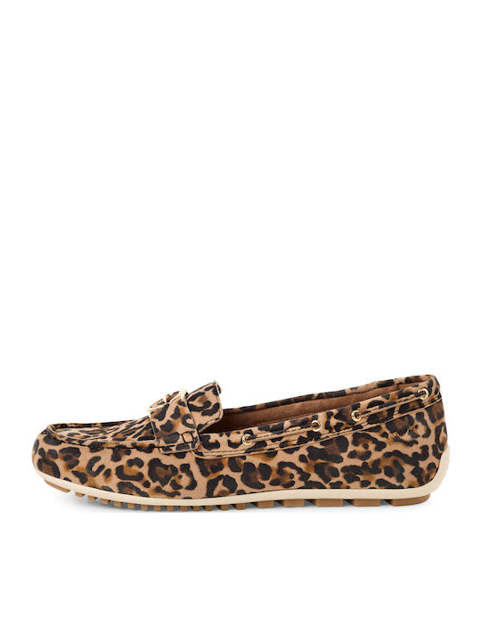 Tamaris Leather Women's Loafers in Beige Color