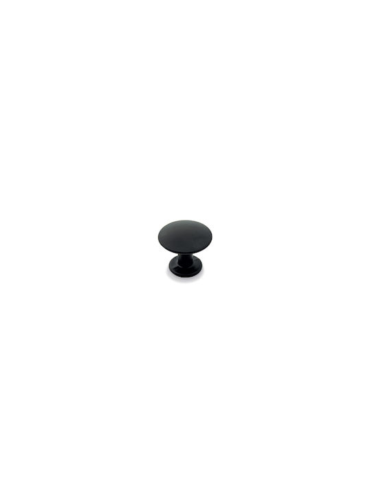 Deco Ceramica Πόμολο Επίπλου από Ζάμακ Μαύρο Ματ Φ25mm ICK-54962