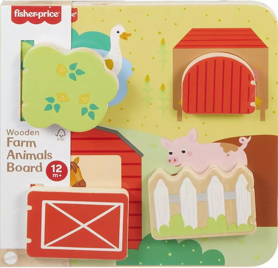 Fisher Price Ζωάκι Πινακας από Ξύλο για 18+ Μηνών