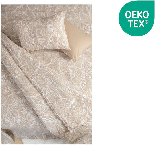 Easy Home Bettwäsche-Set Einzel 160x260cm. Beige 3Stück
