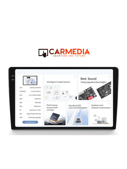 Carmedia Auto-Audiosystem für BMW X1 (Bluetooth/USB/AUX/Eingebautes Wi-Fi / GPS/Apple CarPlay/Android Auto/Notenblätter) mit Touchscreen 10,36"