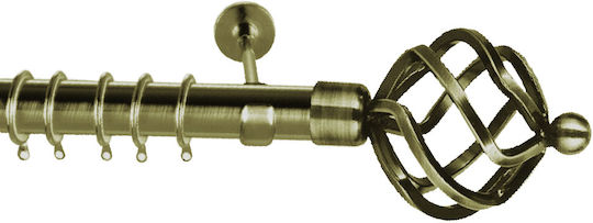 Grace Extendable Metallic Curtain Pole Double with Rod 140-240cm Bronze