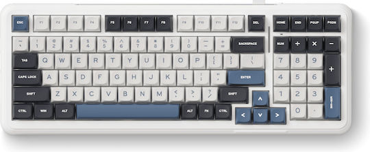 MCHOSE K99 Wireless Gaming Mechanical Keyboard with KTT Hyacinth switches and RGB lighting (English US) White