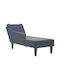 Velvet Recliner Gray L140xW56xH66cm