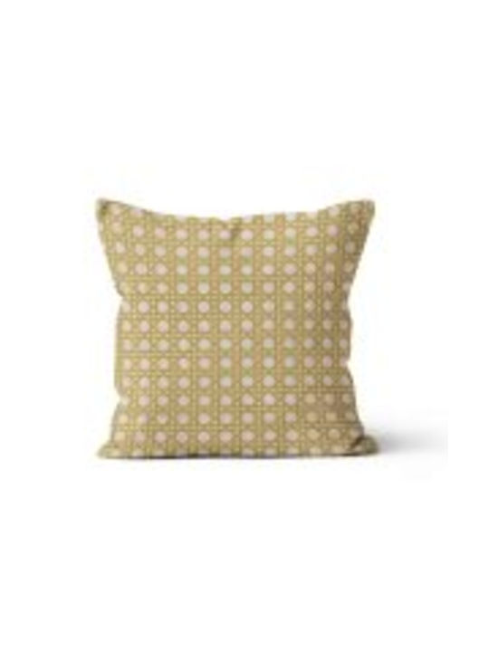 Beauty Home Decorative Pillow Case Hemp Made from 100% Cotton Yellow 40x40cm
