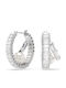 Swarovski x Ariana Grande Crystal Pearl Baguette Earrings Hoops made of Silver with Stones & Pearls
