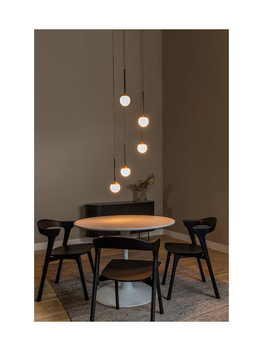 Lucide Lightning Calina Κρεμαστό Φωτιστικό Μαύρο LED με Θερμό Λευκό Φως 42x42εκ.
