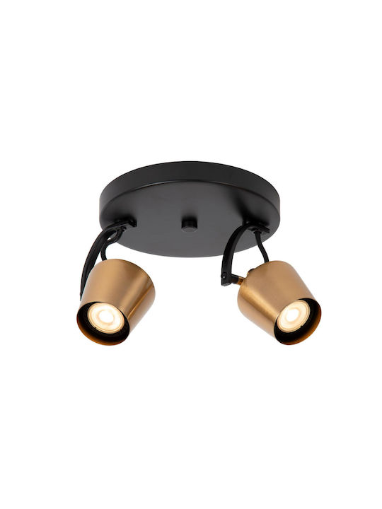 Lucide Lightning Emile Διπλό Σποτ με Ντουί GU10 σε Χρυσό Χρώμα