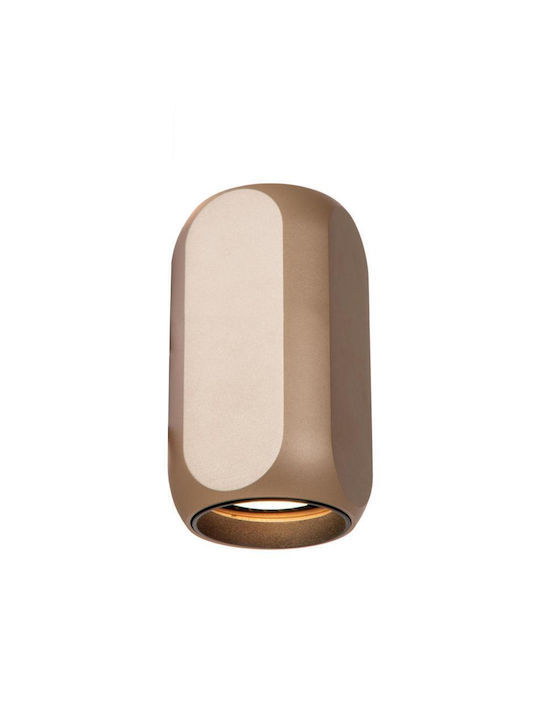 Lucide Lightning Braga Μονό Σποτ με Ντουί GU10 σε Καφέ Χρώμα