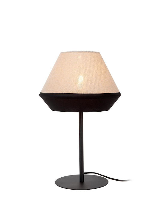 Lucide Lightning Kala Table Lamp for Socket E14 with Beige Shade and Black Base