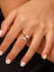 Ring with Zircon made of Steel Gold Plated