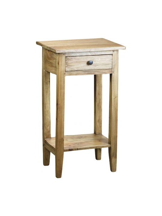 Nextdeco Bedside Table Mahogany Wood H52xW34xD25cm