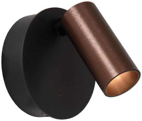 Lucide Lightning Toni Μονό LED Ρυθμιζόμενο Λευκό Σποτ σε Καφέ Χρώμα