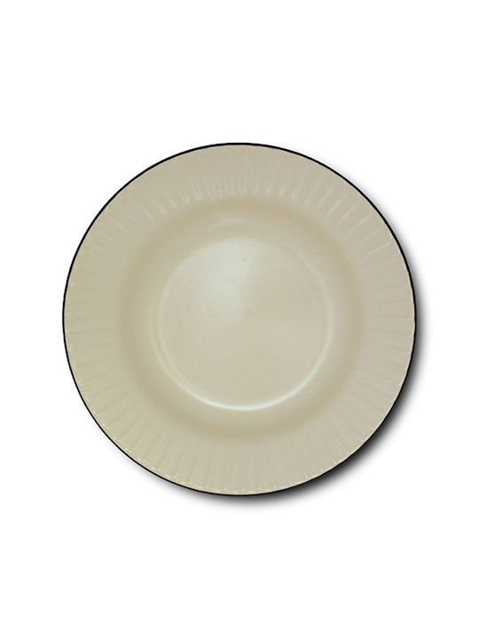 Nava Farfurie adâncă Ceramică Bej cu Diametru 20cm