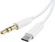 Powertech USB 2.0 Cable USB-C male - 3.5mm White 1m (CAB-UC089)