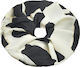 Ble Scrunchie Μαυρο Μπεζ Χρυσες Λεπτομερειες Φ8...