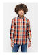 Long Sleeve Shirt in Regular Fit Orange Checked