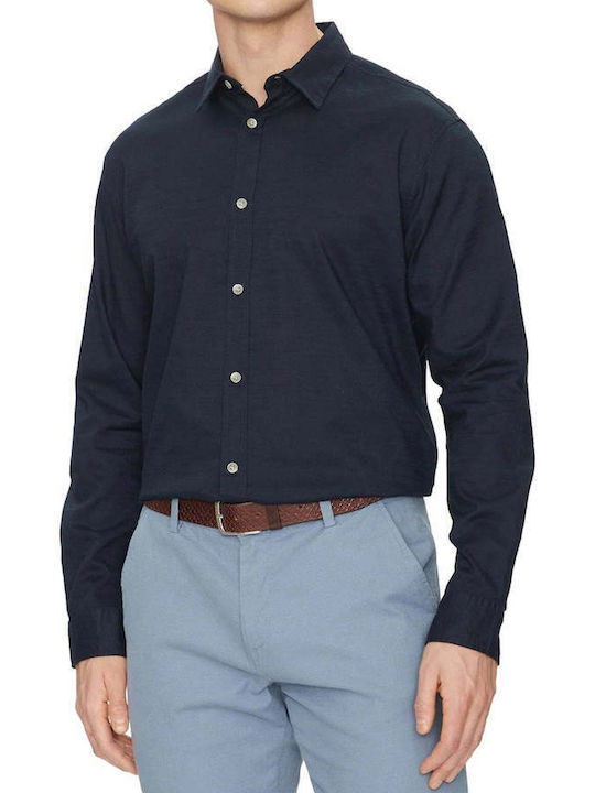 Jack & Jones Langärmeliges Baumwollhemd in Blau