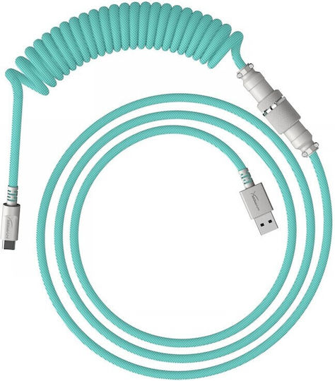 HyperX Spiral USB 2.0 Cable USB-C male - USB-A Πράσινο 1m 6J681AA