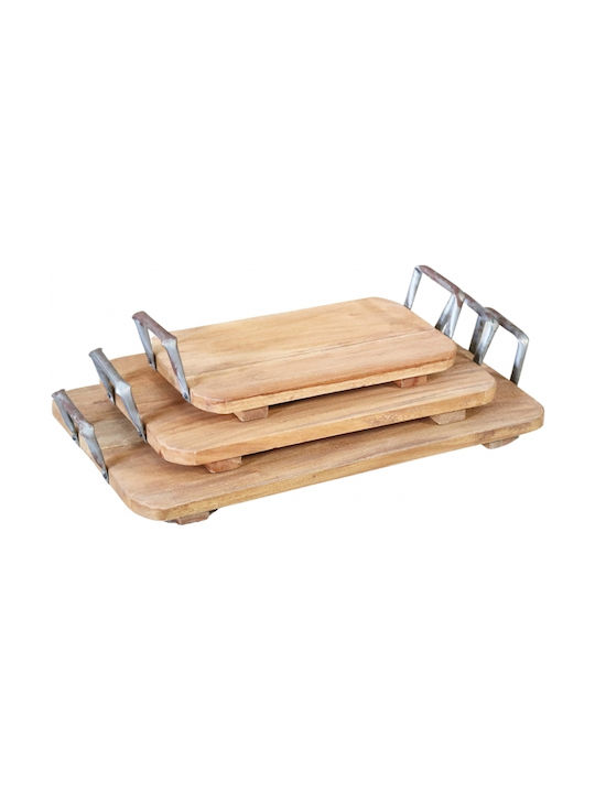 Set de tăvi din lemn, 3 bucăți, Nextdeco M55xD31cm M44xD26cm M35xD20cm